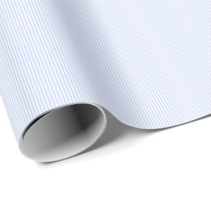 Zartes Babyblau Blasses Himmelblau und Weiß gestre Geschenkpapier