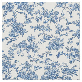 Zartes blaues Blumen-Toile-Muster Stoff
