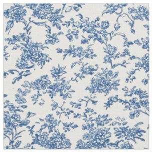 Zartes blaues Blumen-Toile-Muster Stoff