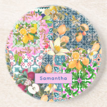 Zartes blaues, sizilianisches Zitrusfliesen