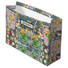 Zartes blaues, sizilianisches Zitrusfliesen Große Geschenktüte