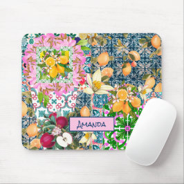 Zartes blaues, sizilianisches Zitrusfliesen Mousepad