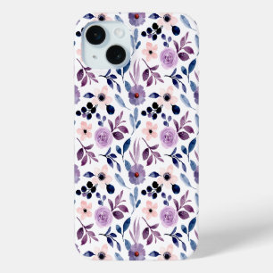 Zartes Blumendesign mit navyblauen Lavendelblätter Case-Mate iPhone Hülle