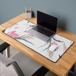 Zartes Blumendesign mit rosa Blüten Schreibtischunterlage