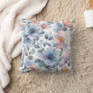 Zartes Blumenmuster in Aquarellfarben in Pastellfa Kissen