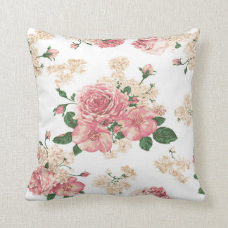 Zartes Blumenmuster, rosa Rosen Kissen
