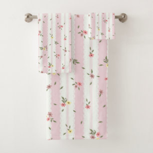 Zartes Blumenmuster Rosa Set