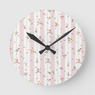 Zartes Blumenmuster Runduhr Runde Wanduhr