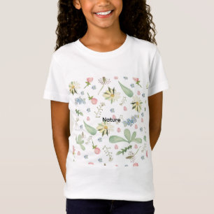 Zartes Blumenmuster T-Shirt