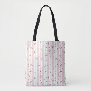 Zartes Blumenmuster Zurück Solid Pink Tote Beutel