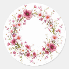 Zartes Blumenreath Pink Aufkleber