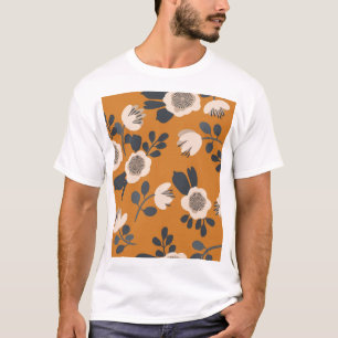 Zartes botanisches vintage Blumenmuster T-Shirt