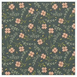 Zartes Ditsy-Wasserfarben-Blumenmuster in dunklem  Stoff