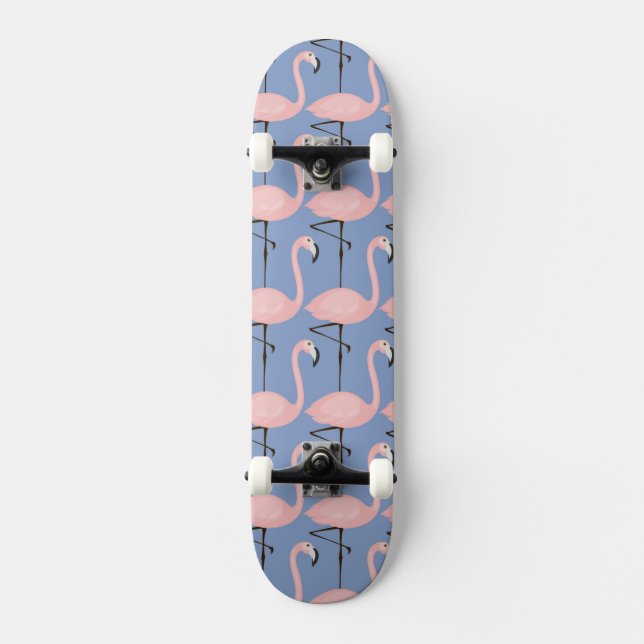 Zartes Flamingo-Muster Skateboard (Vorderseite)