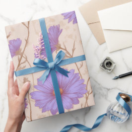 Zartes Flieder-Gänseblümchen-Creme-Blumenmuster Geschenkpapier