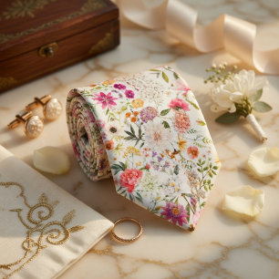 Zartes Florales Nahtloses Muster Krawatte