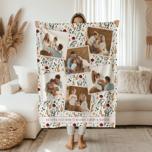 Zartes Florales Scrapbook-Style Muttertagsdesign Fleecedecke
