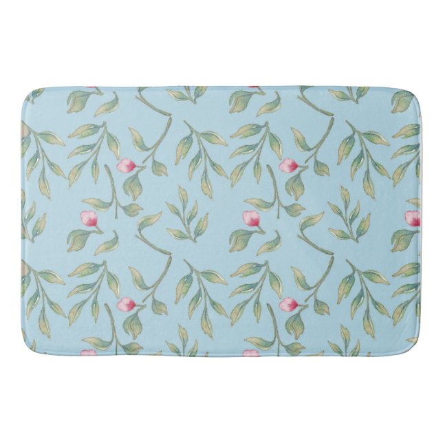 Zartes florales Spun Sugar Floral Bath Mat Badematte (Vorderseite)
