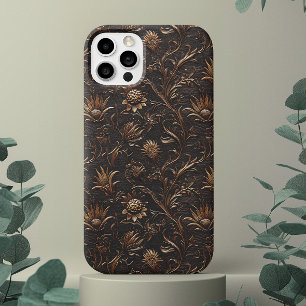 Zartes gegrabenes Leder Look Brown Thistle Case-Mate iPhone 14 Hülle