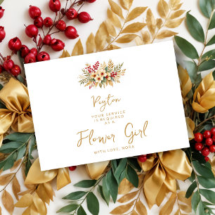 Zartes Glam Weihnachten Floral Gold Blumenmädchen