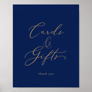 Zartes Gold und Marineblaue Karten und Geschenke S Poster