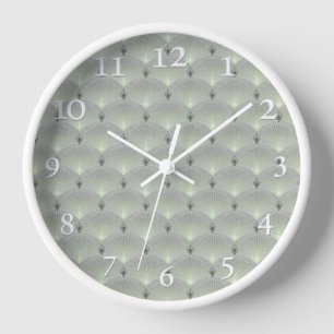 Zartes Grün und Grau, Art Deco. Uhr