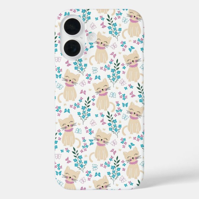 Zartes Kätzchen und botanisches Doodle Case-Mate iPhone Hülle (Rückseite)
