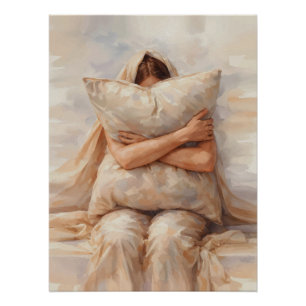Zartes Kissen Umarmen Emotionaler Trost Portrait Poster