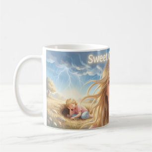 Zartes Landlicht und Mutterliebe Poster Kaffeetasse