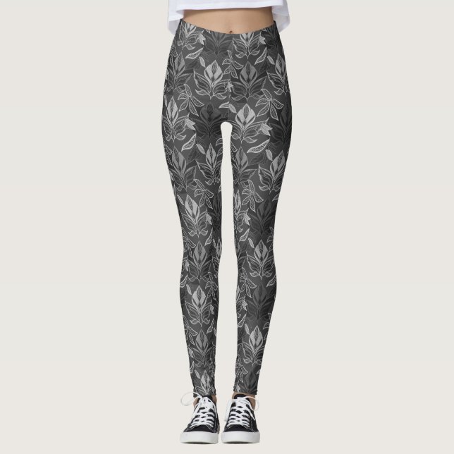 Zartes Leaf-Muster Leggings (Vorderseite)