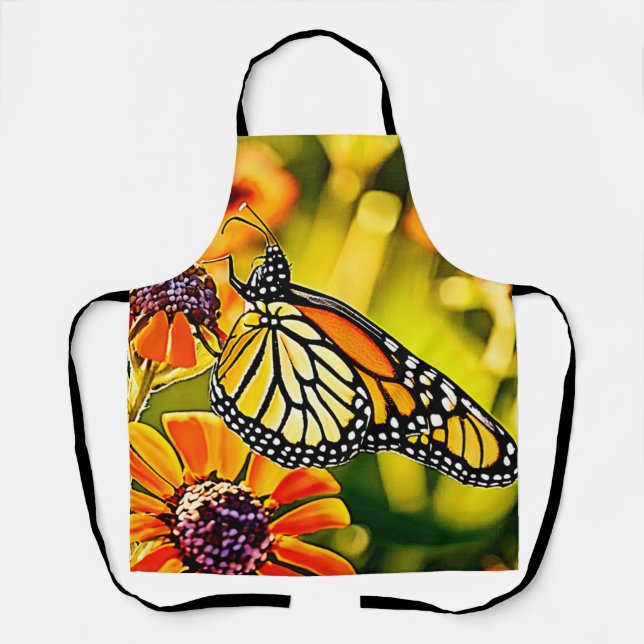 Zartes Monarch Butterfly Bloom Design Schürze (Vorderseite)