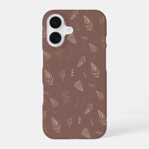 Zartes neutrales botanisches Blätter-Muster iPhone 16 Hülle