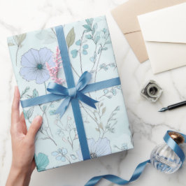 Zartes Pastell-Wildblumen-Minz-Blumenmuster Geschenkpapier