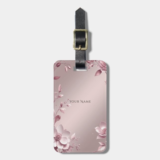 Zartes rosa Blumen-Gepäckanhänger Gepäckanhänger (Vorderseite vertikal)