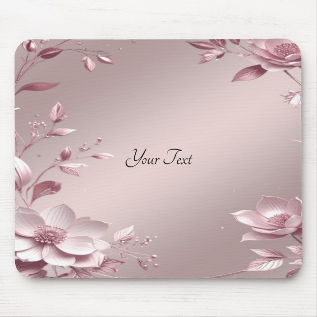 Zartes rosa Blumen-Mauspad Mousepad (Vorne)