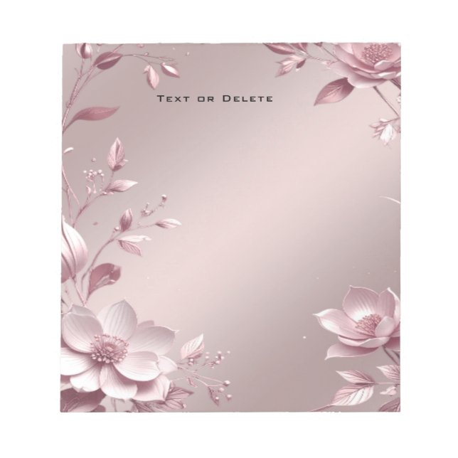 Zartes rosa Blumen Notizbuch Notizblock (Vorderseite)