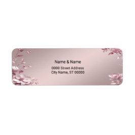 Zartes rosa Blumen-Rücksende-Adressetikett