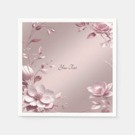 Zartes rosa Blumenmuster Serviette
