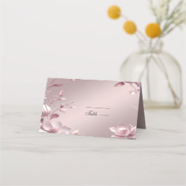 Zartes rosa Blumenrahmen-Platzkarte Platzkarte