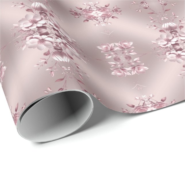 Zartes rosa Blumenverpackungspapier Geschenkpapier (Rolleneckpunkt)