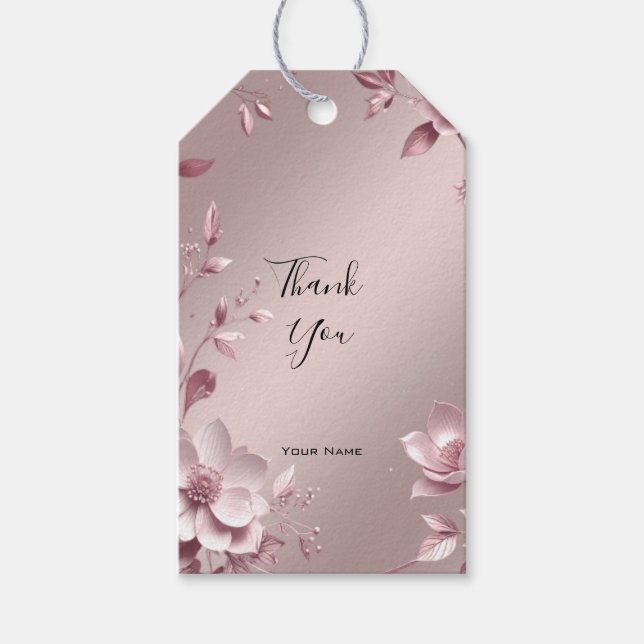 Zartes rosa florales Geschenk Etikett Geschenkanhänger (Vorderseite)