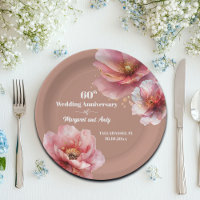 Zartes Rosa Gold Floral 60. Hochzeitstag
