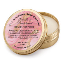 Zartes Rosa- und Gold-Marmor-Label für festes Parf