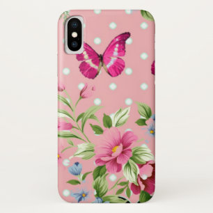 zartes rosa vintage Blumen Schmetterling Muster Case-Mate iPhone Hülle