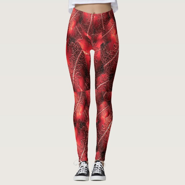 Zartes Rot Leggings (Vorderseite)