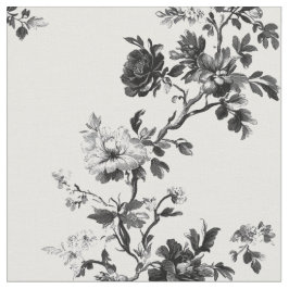 Zartes schwarzes Blumen-Toile-Muster Stoff