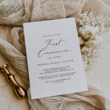 Zartes Schwarzes Kalligrafie Erste Kommunion