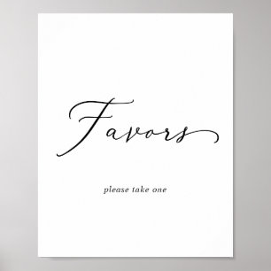 Zartes schwarzes Kalligrafie-Hochzeitsgunstzeichen Poster