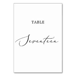 Zartes schwarzes Kalligrafiekabel siebzehn Tischnummer