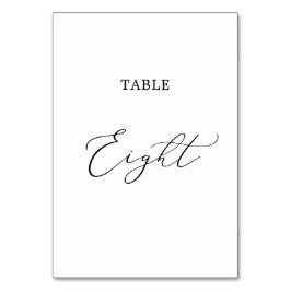 Zartes Schwarzes Kalligrafisches Tischchen acht Tischnummer